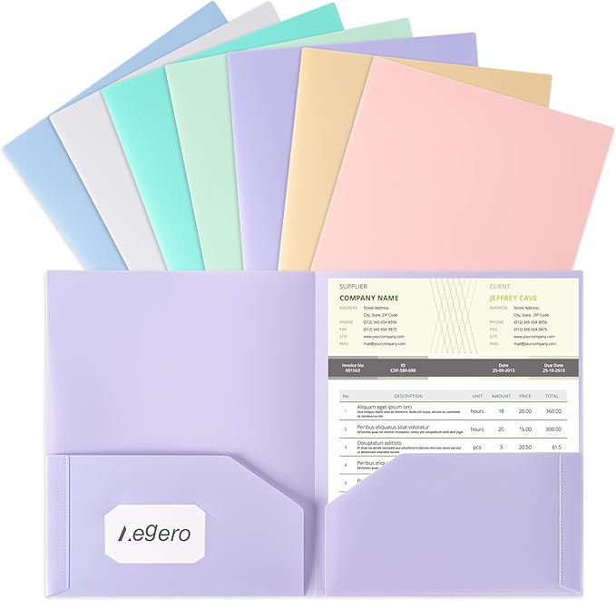 Plastic Folders with Pockets (7 Pack, Sweet Colors), Durable Heavy Duty File Folders with Busines... | Amazon (US)