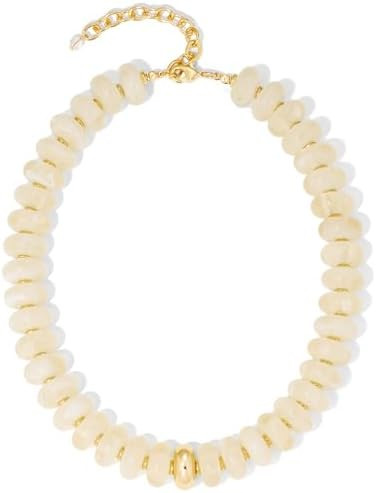Chunky Beaded Necklace for Women Boho Statement Bead Necklace Adjustable Choker with Polished Dis... | Amazon (US)