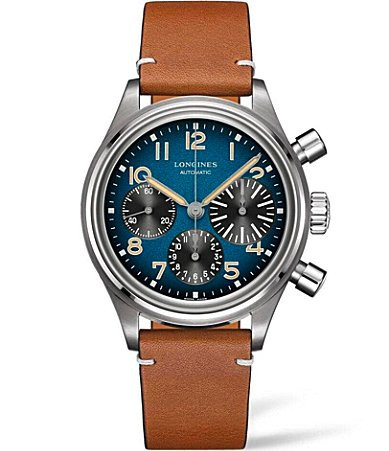 Longines Men's Avigation BigEye Chronograph Brown Leather Strap Watch - Brown | Dillard's