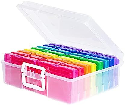 novelinks Transparent 4" x 6" Photo Cases and Clear Craft Keeper with Handle - 16 Inner Cases Pla... | Amazon (US)