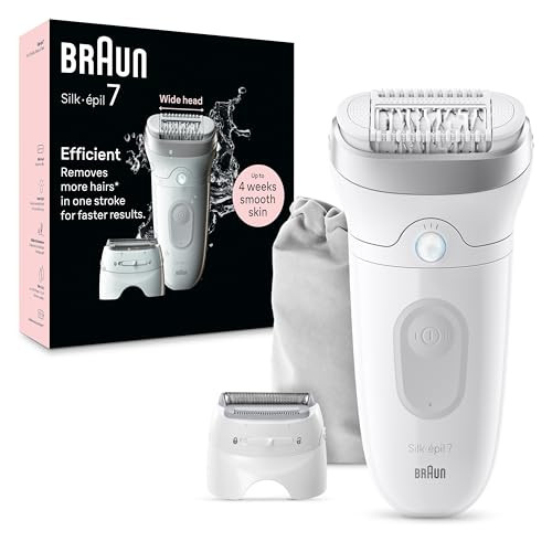 Braun Epilator Silk-épil 7, Hair Removal Device, Women Shaver & Trimmer, Wet and Dry, Wide Head,... | Amazon (US)