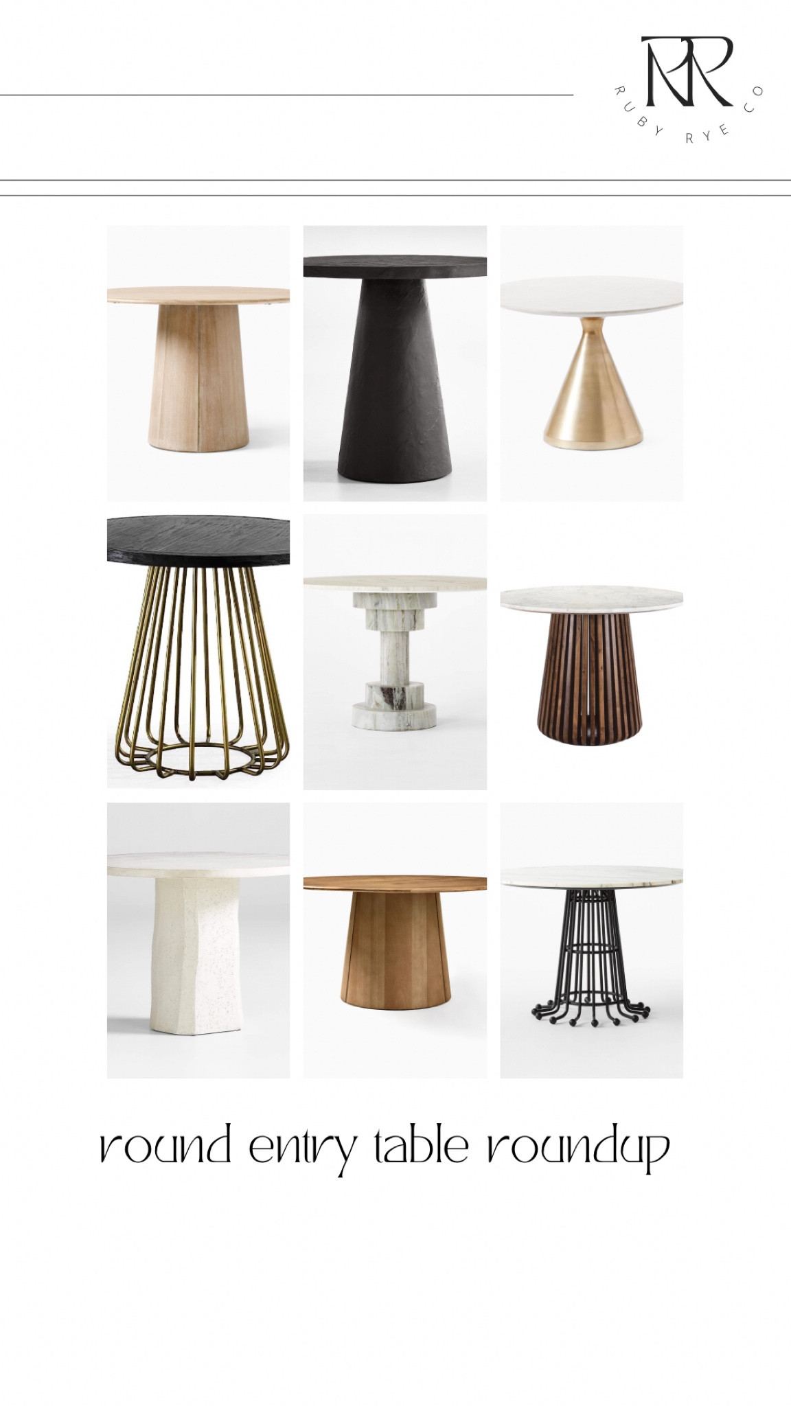 My favorite round entry (or dining) table round up! Such a fun way to make your entry way more unique! I personally own the top right and middle left and love them both! 

#LTKhome