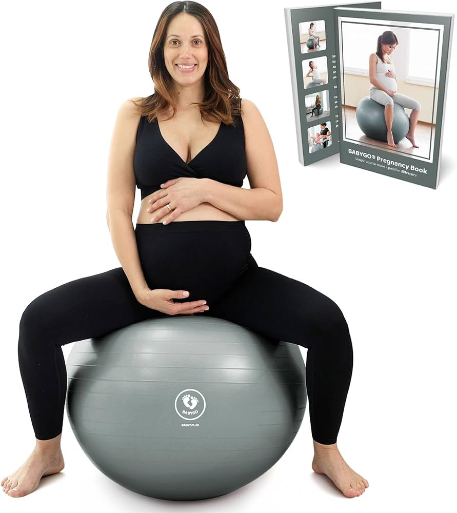 BABYGO Birthing Ball - Pregnancy Yoga Labor & Exercise Ball & Book Set Trimester Targeting, Mater... | Amazon (US)