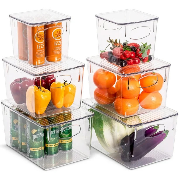 Sorbus Organizer Bins with Lids, Kitchen Pantry Organization Storage Bins, Cabinet Organizers, Co... | Walmart (US)