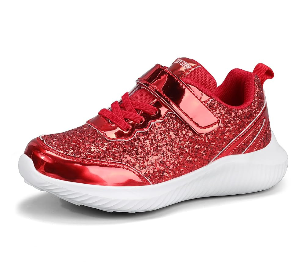 LUCKY STEP Kid's Glitter Fashion Sneakers Sparkly Princess Tennis Bling Shiny Sequins Athletic Wa... | Amazon (US)