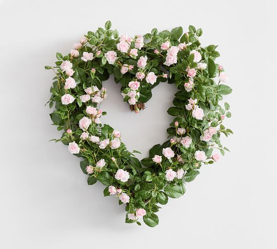 LoveShackFancy Faux Rose Heart Wreath | Pottery Barn (US)