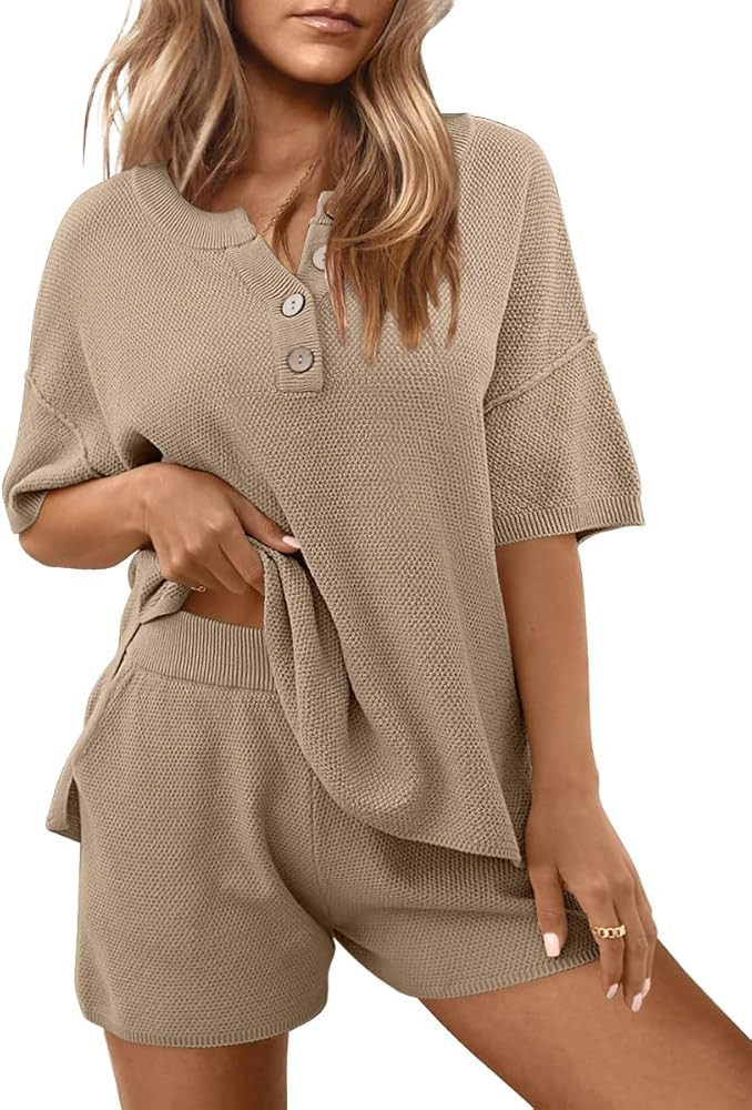 LILLUSORY Womens Summer Knit Matching Lounge Set 2 Piece Outfits | Amazon (US)