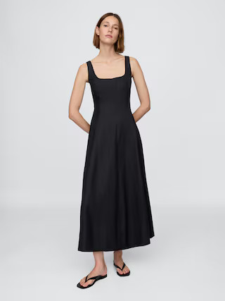 Linen-Blend Square-Neck Maxi Dress | Gap (US)