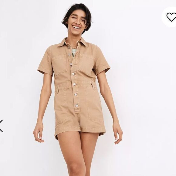 Madewell Garment-Dyed Relaxed Coverall Romper S | Poshmark