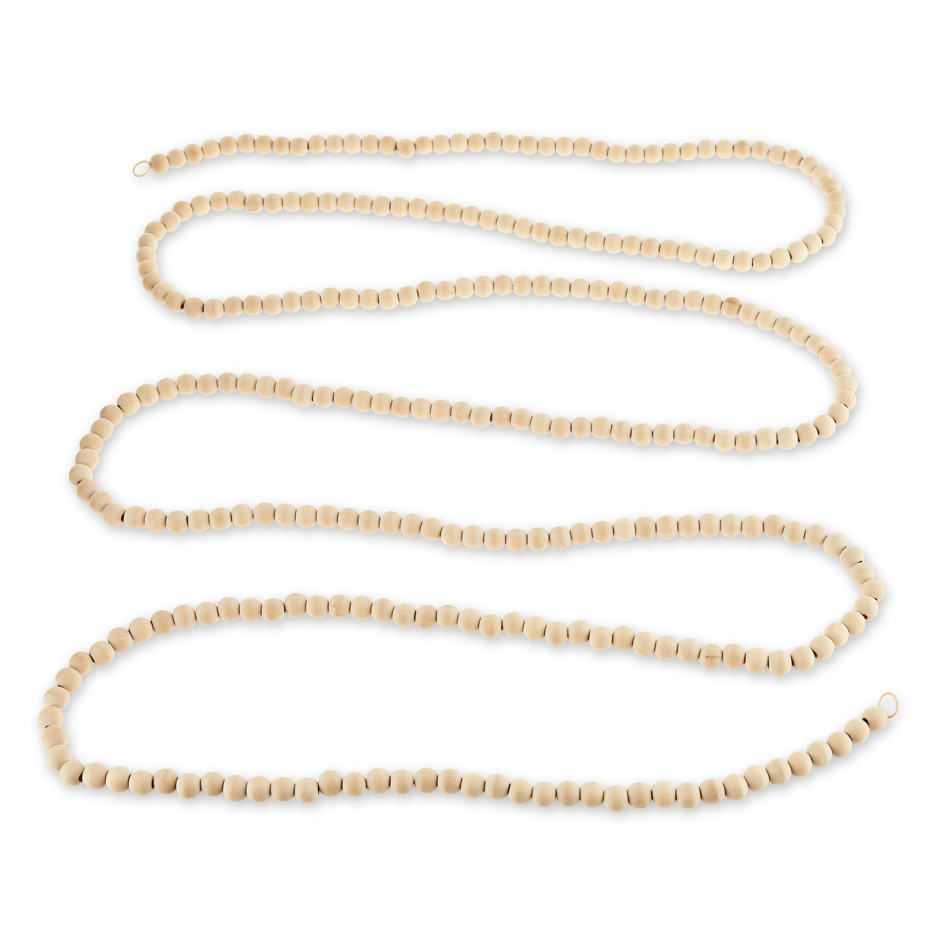 14mm Natural Off-White Decorative Wood Bead Garland,12 feet, Set of 2, Holiday Time | Walmart (US)