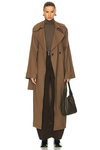 LESET Jane Trench Coat in Soil | FWRD | FWRD 