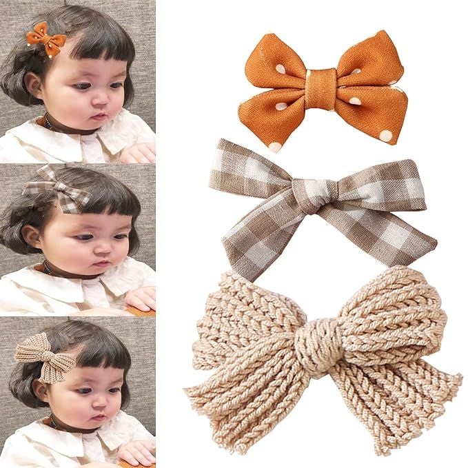 Amazon.com : SALOCY Vintage Hair Bow Sets,Retro Hair Clips Hair Accessories for Baby Girls Set of... | Amazon (US)