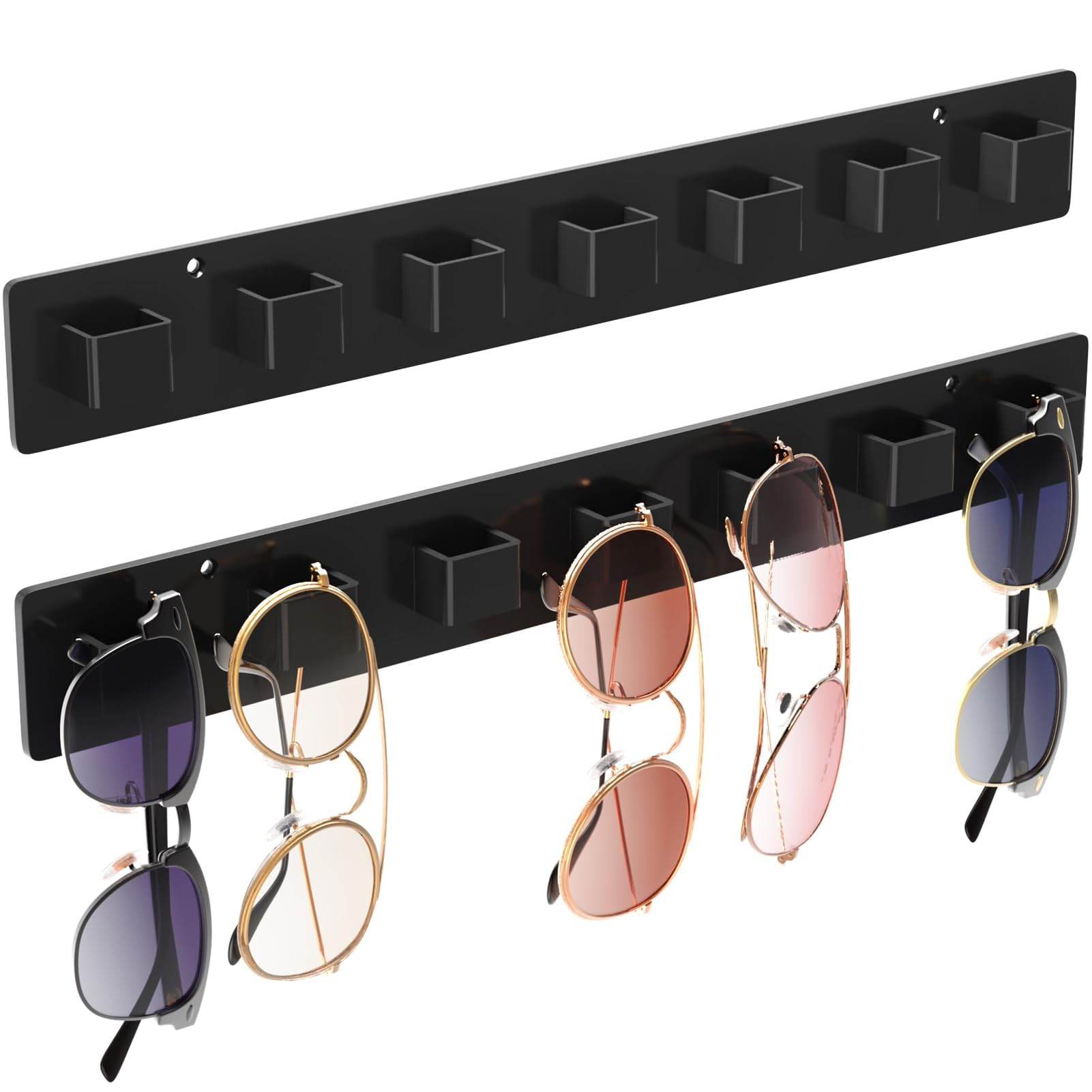 MaxGear Sunglasses Holder Organizer, 2 Pack Acrylic Sunglass Organizer Wall Eyewear Display Rack,... | Amazon (US)