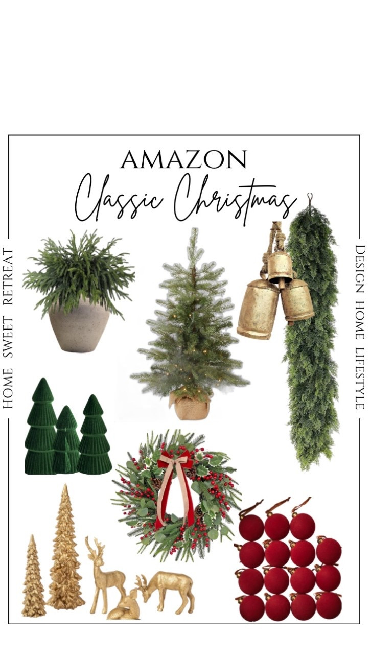 Here are some Classic Christmas favorites from Amazon. The green, gold and red is probably one of my favorite combinations ❤️💚