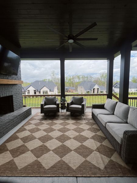Outdoor patio furniture checkered rug porch home finds spring summer 
Top rated rug 


#LTKhome #LTKsalealert #LTKfindsunder100