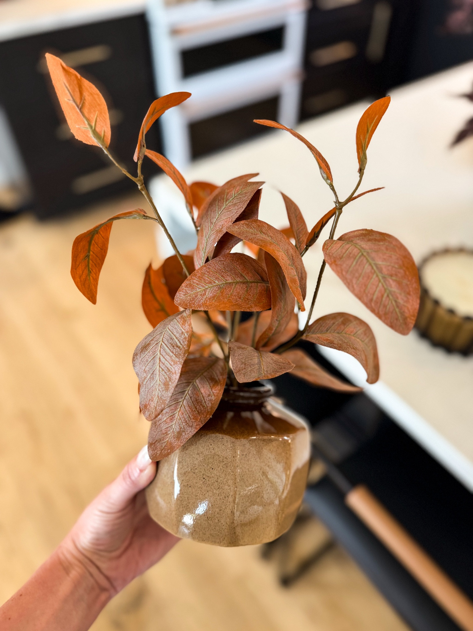 This faux fall leaf stem from Target instantly warms up any space. I dropped it in this speckled stone vase (also Target!) and now it’s giving cozy, collected vibes. Try styling this on a nightstand, entryway table, or open kitchen shelf.


#LTKFindsUnder50 #LTKSeasonal #LTKHome