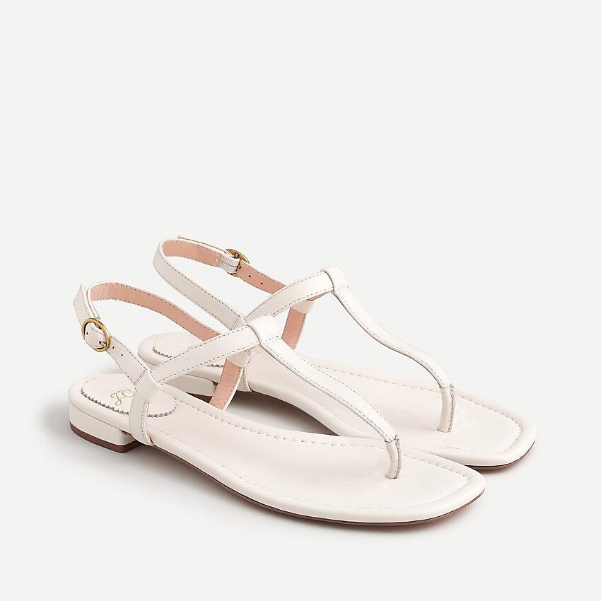 Abbie ankle strap thong sandals in leather | J.Crew US