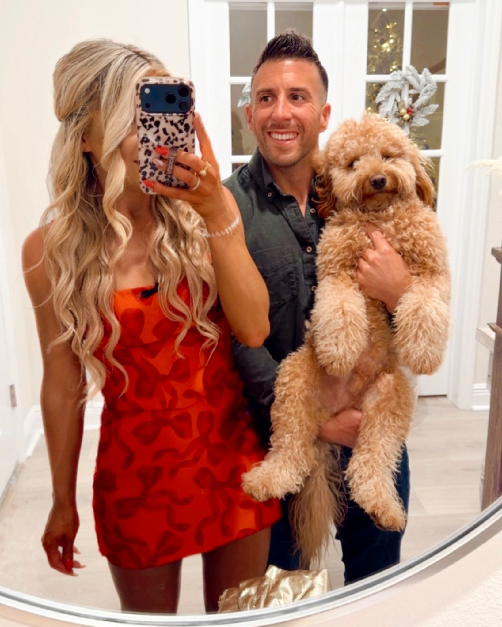 Holiday Dress... it's actually a matching skirt set! This elevated holiday top + matching skirt is red with an adorable ribbon/ bow pattern. This holiday pattern also comes in a dress.

Holiday party dress, Christmas dress, Christmas party dress, Christmas Eve, two-piece set, matching set, coord set, bow dress

#LTKootd #LTKHoliday #LTKSaleAlert