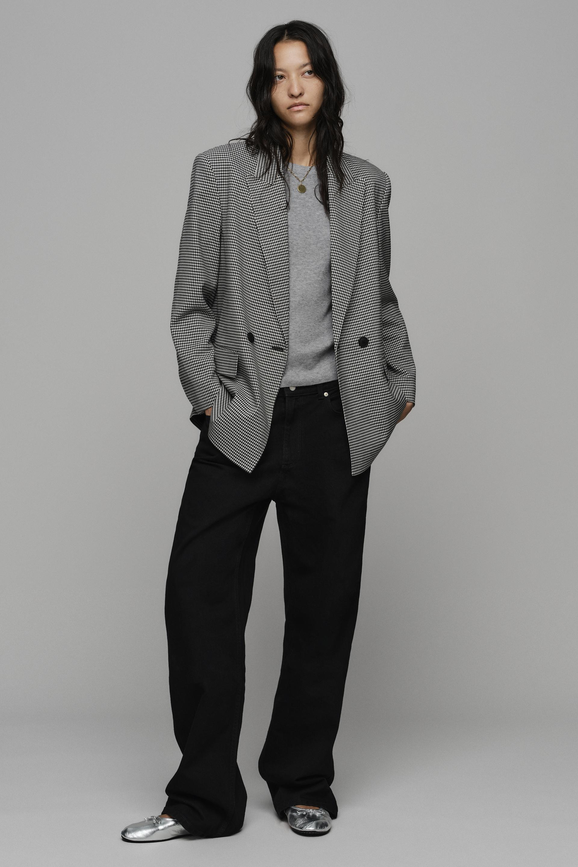 Zara - Oversized Double-Breasted Blazer - Black - S - Woman | Zara US