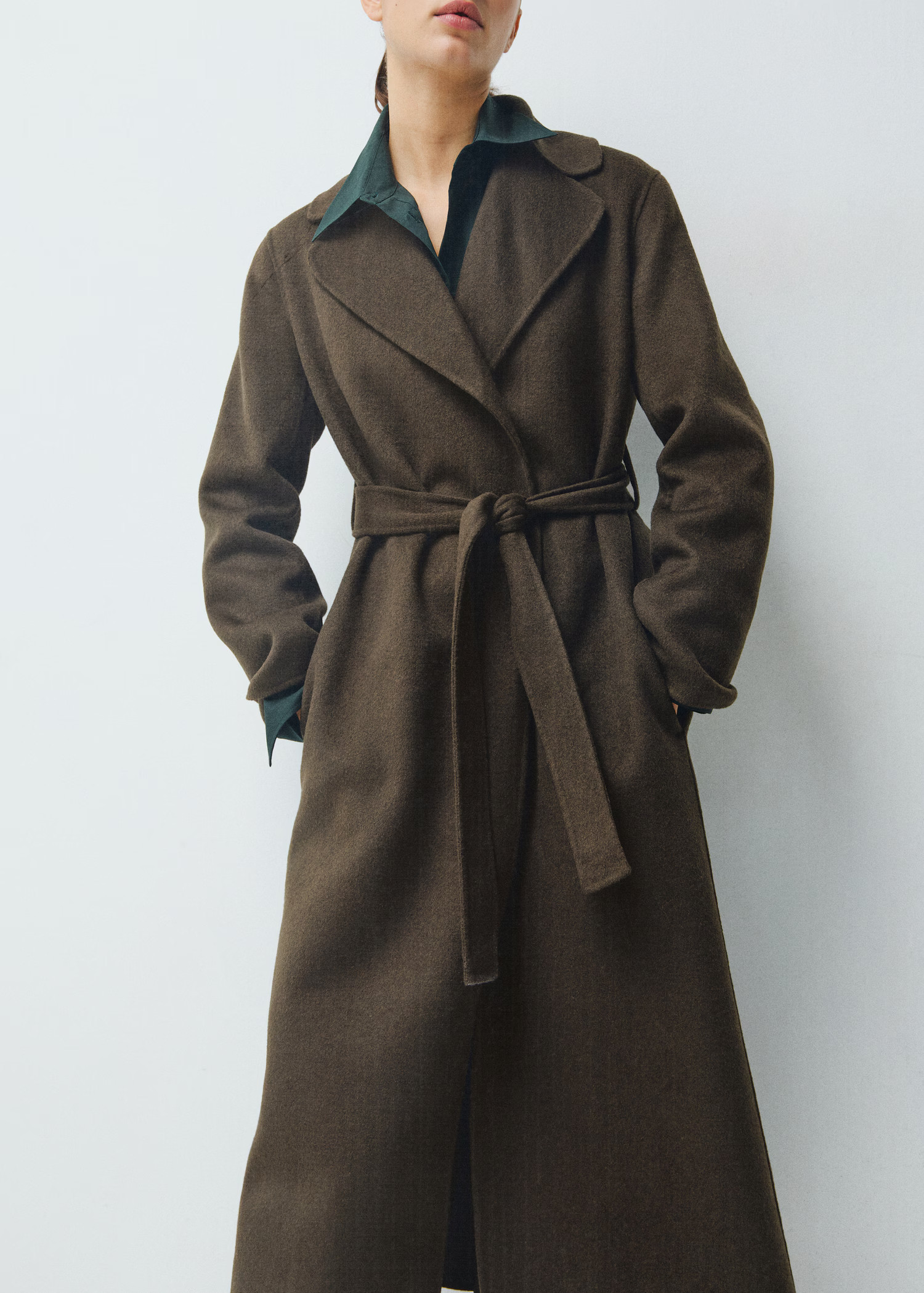 Handmade wool coat with belt | Mango (US/MX/AU)
