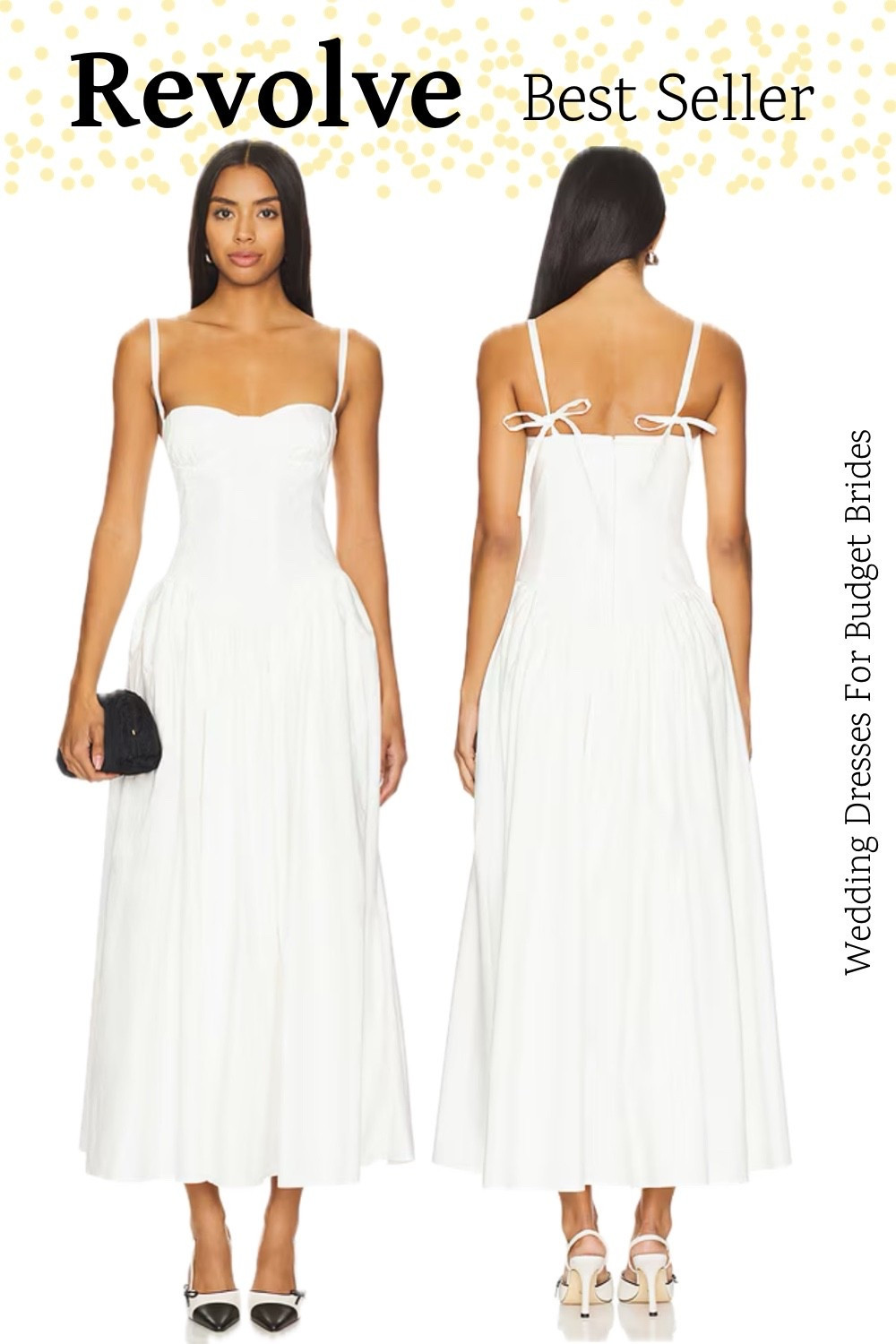 Best selling white midi dress for the bride to be. At Revolve and has a small discount today. 

#LTKWedding #LTKHoliday #LTKSeasonal