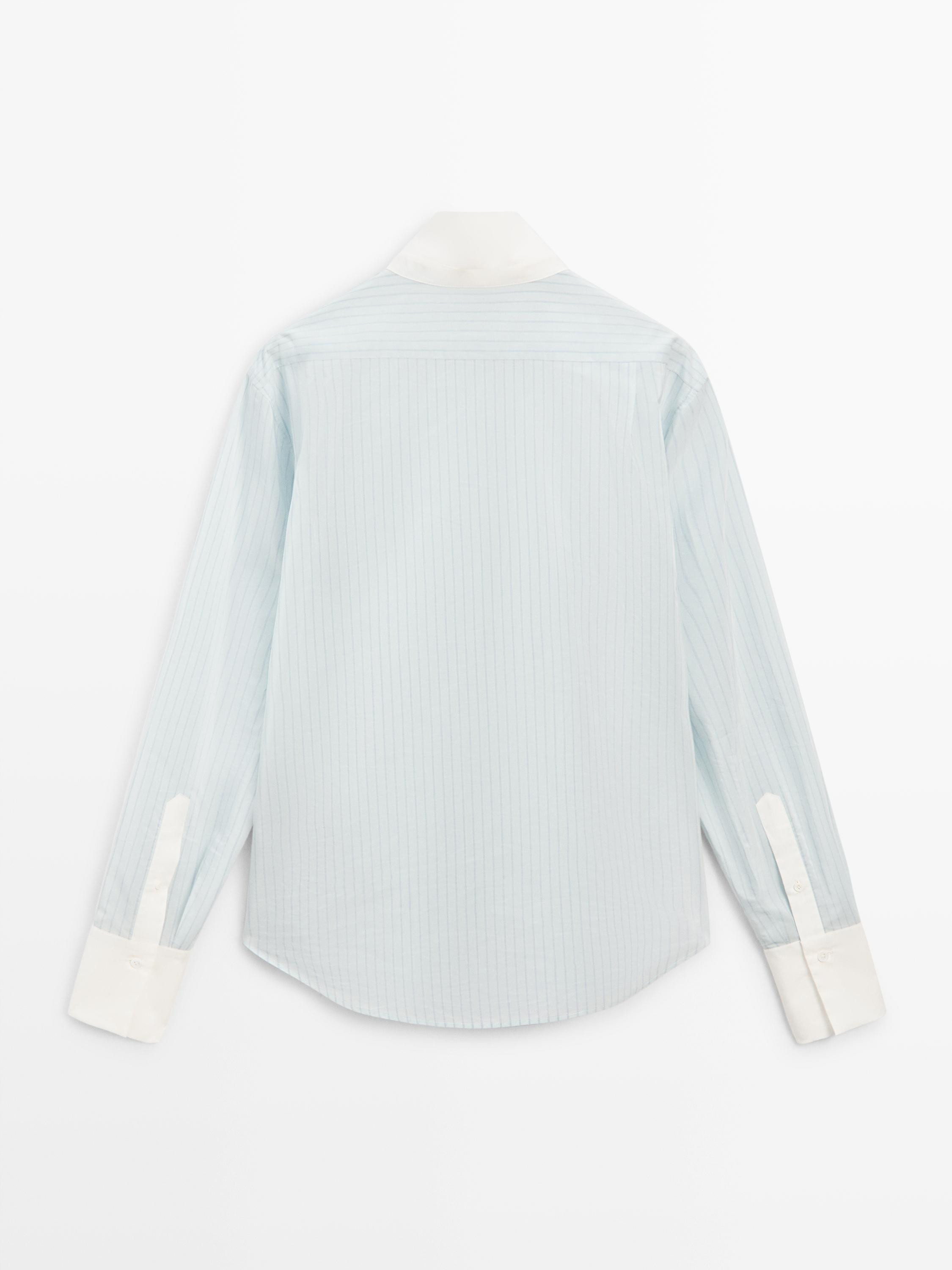 NEW VIEW LOOK
Shirt with contrast stripes - STUDIO
    
 £149  Colour:  Sky Blue  Add to basket | Massimo Dutti UK