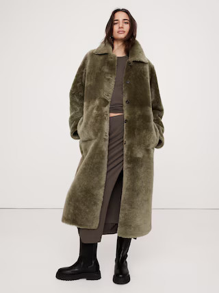 Reversible Shearling Car Coat | Banana Republic (US)