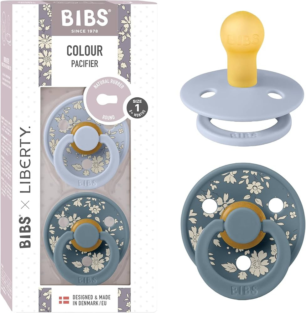 BIBS Liberty Pacifier | 2 Colour Natural Rubber Latex Soothers | BPA Free Dummy Pacifier | Round ... | Amazon (US)