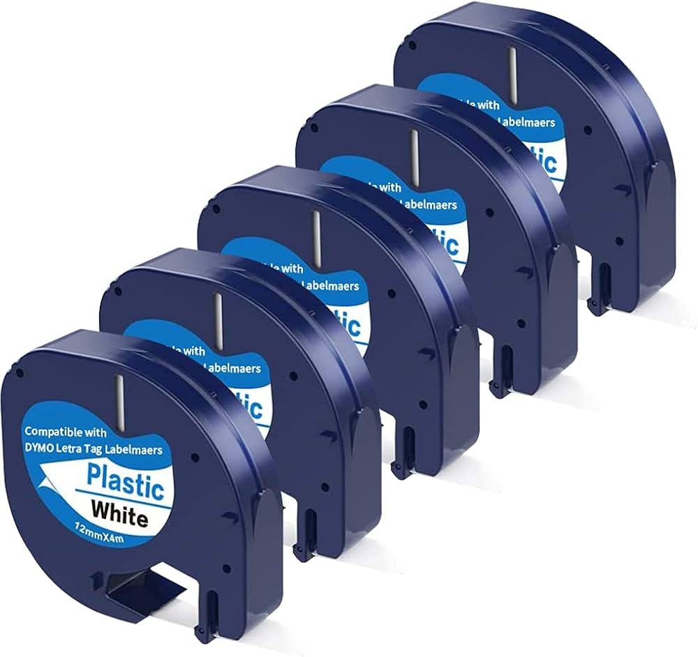 5 x Black on White Label 12mm x 4m Compatible with Dymo Label Maker Refills 91331 (S0721660) Repl... | Amazon (US)