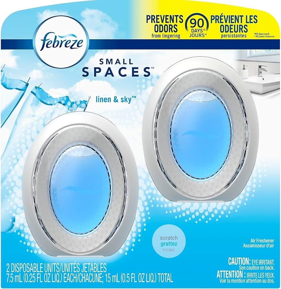 Febreze Small Spaces Air Freshener, Linen & Sky, Odor Eliminator for Strong Odors (2 Count) | Amazon (US)
