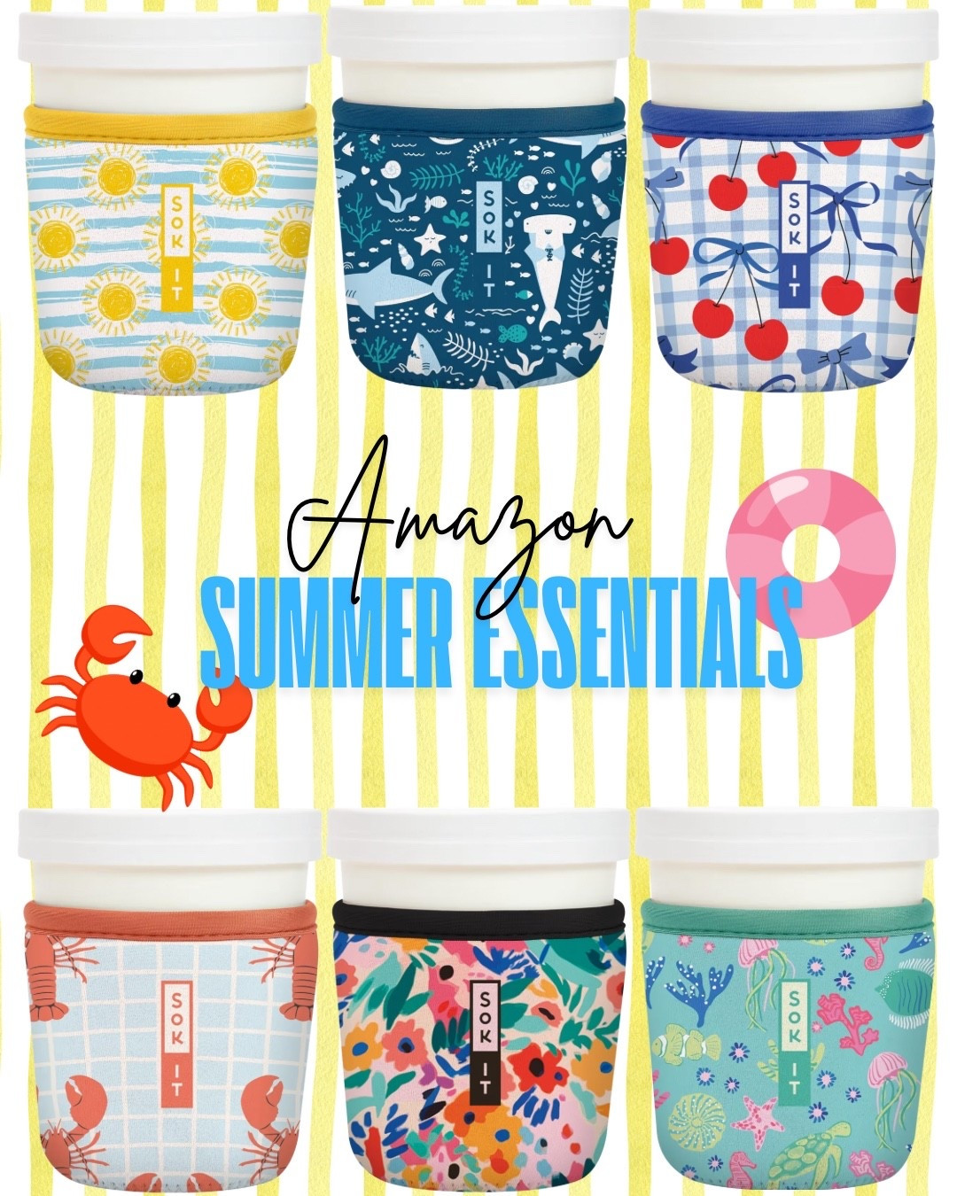 Amazon summer essentials but make them cute 🍦☀️ These ice cream pint sleeves are officially my new obsession for beach days, pool nights, and late-night snack runs 😂 Keeping my hands warm and my ice cream cold = a win every time! Which print are you grabbing first? 🦀🍒🌊

#LTKhome #AmazonFinds #SummerEssentials #IceCreamLover #AmazonFavorites

#LTKSeasonal