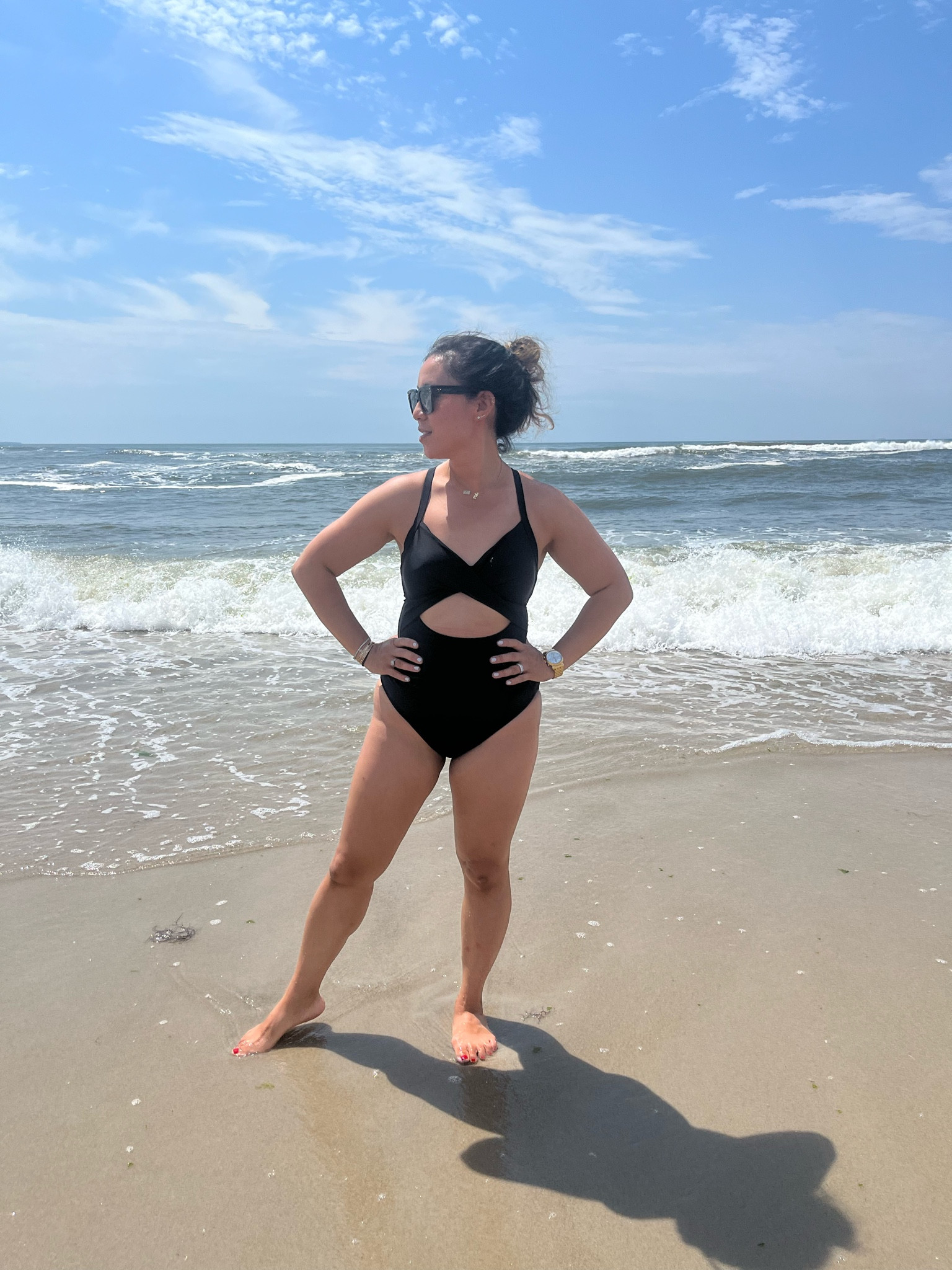Different beach. Same swimsuit. I’m wearing an xs in this one. Cups are removable. Adjustable straps and tie back feature.

#LTKOver40 #LTKTravel #LTKSwim
