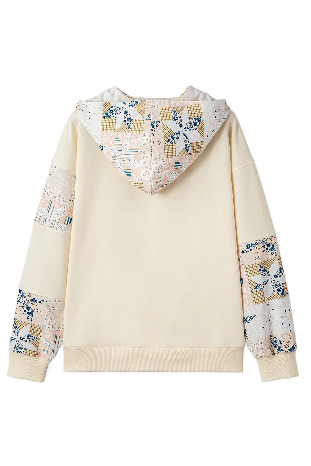 Beige Western Geo Pattern Patchwork Hoodie with Kangaroo Pocket - Casual Long Sleeve - [ZhiHiMeRi... | Walmart (US)