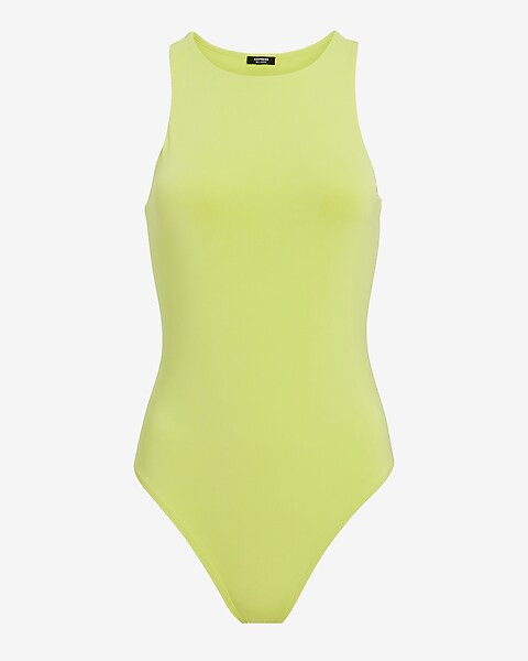 Body Contour Compression Silky High Neck Thong Bodysuit | Express