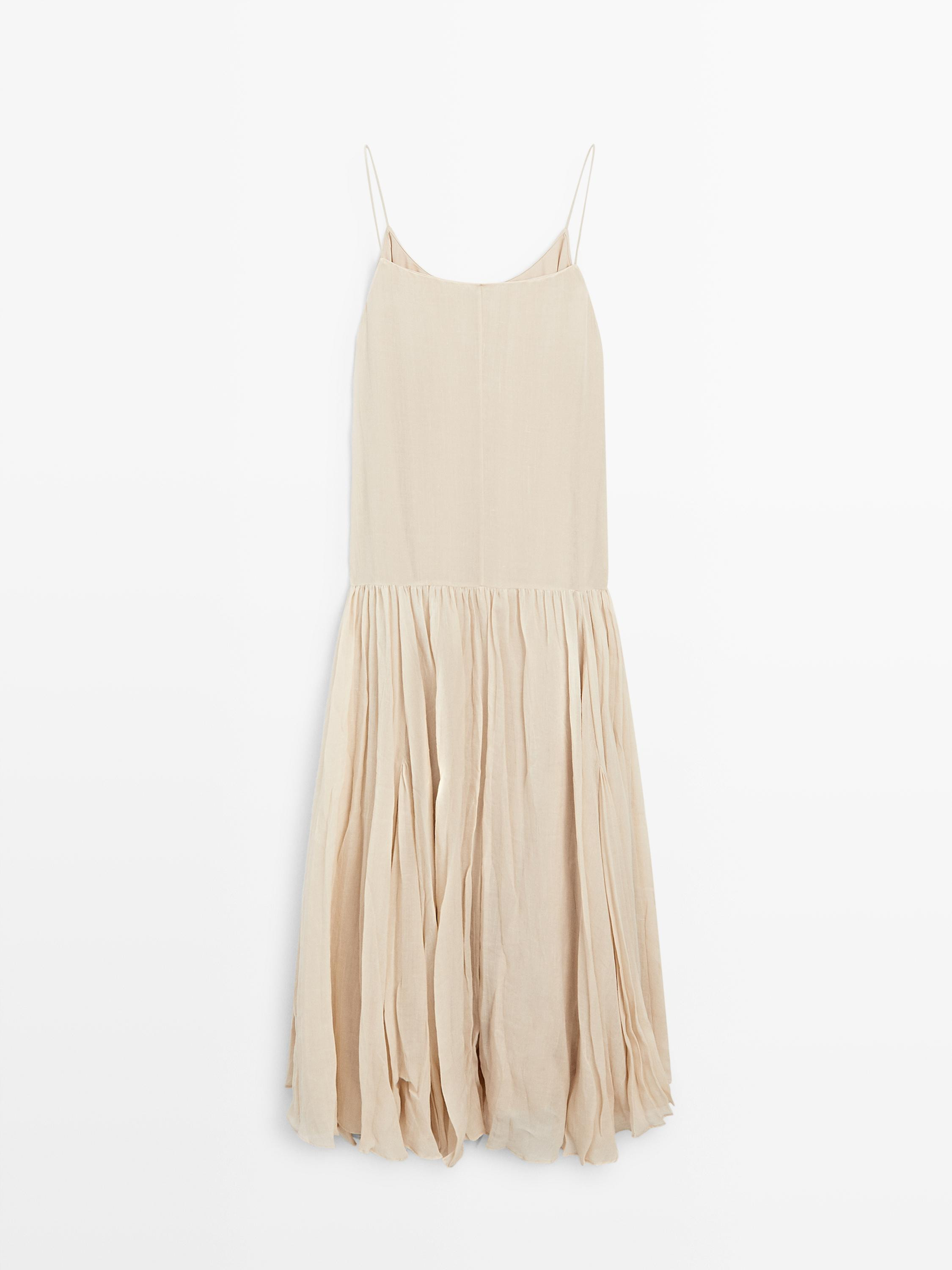 Flowing midi dress with pleated detail | Zara US
