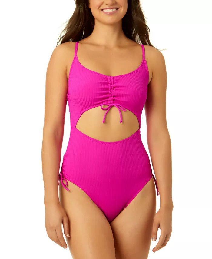Salt + Cove Juniors' Adjustable-Cinch Ribbed One-Piece Swimsuit, Created for Macy's - Macy's | Macy's