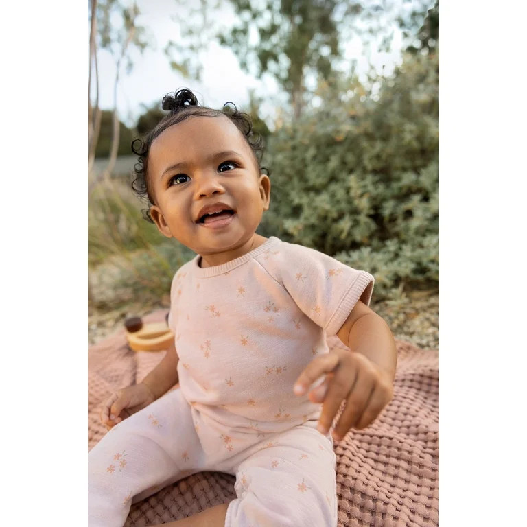 easy-peasy Baby Short Sleeve French Terry Print Bodysuit, Sizes 0-24 Months | Walmart (US)