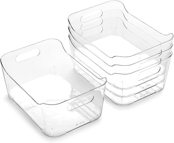 BINO | Plastic Storage Bins, Small - 4 Pack | The SOHO Collection | Multi-Use Organizer Bins | Bu... | Amazon (US)