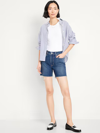 High-Waisted OG Jean Cut-Off Shorts -- 5-inch inseam | Old Navy (US)