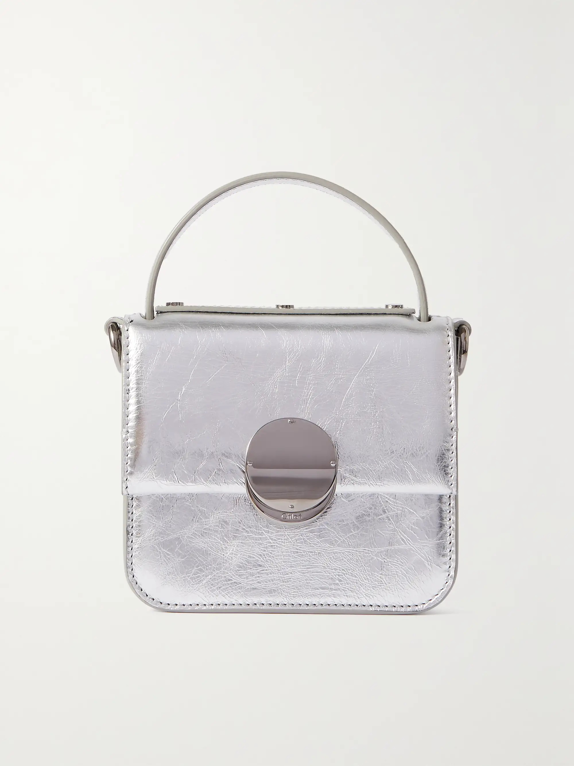 + NET SUSTAIN Penelope mini metallic crinkled-leather tote | NET-A-PORTER (US)