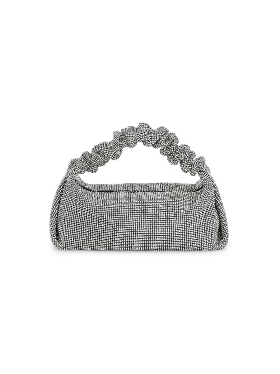 Alexander Wang Mini Scrunchie Mesh Rhinestone Top Handle Bag | Saks Fifth Avenue