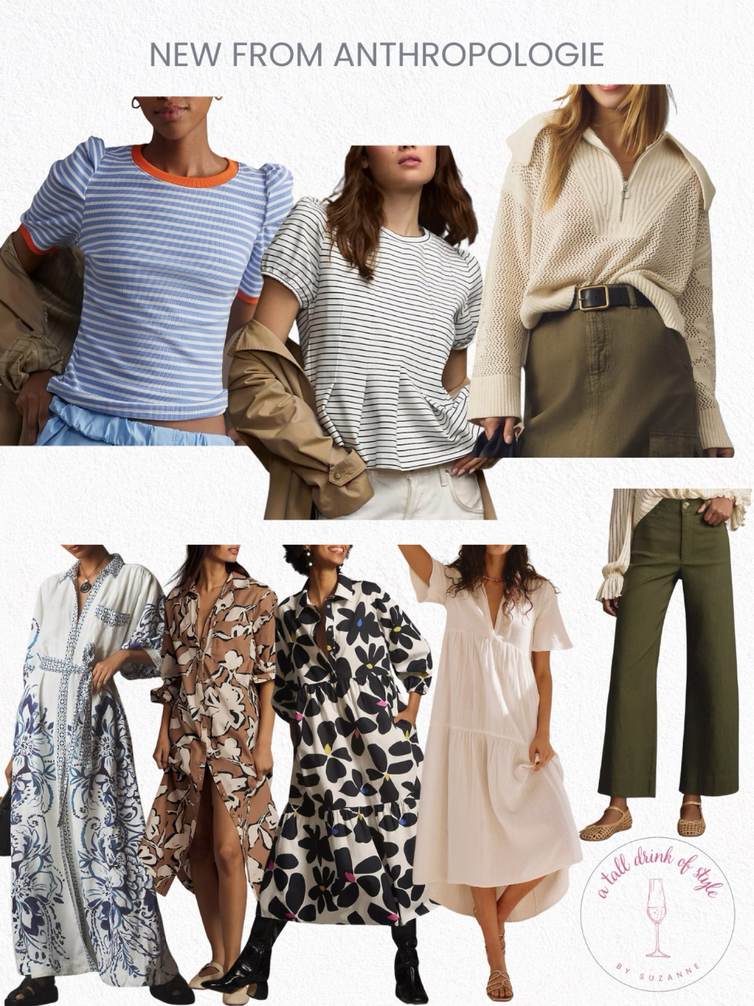So many good new things coming for spring and summer from Anthropologie including shirt dresses, pattern shirt dresses, linen pants, stripe tops, open knit broad collar sweaters, embroidered dressess

#LTKworkwear #LTKstyletip #LTKover40