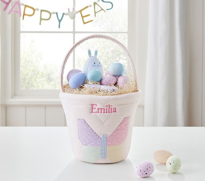 Pink Butterfly Preppy Quilted Easter Bucket | Pottery Barn Kids