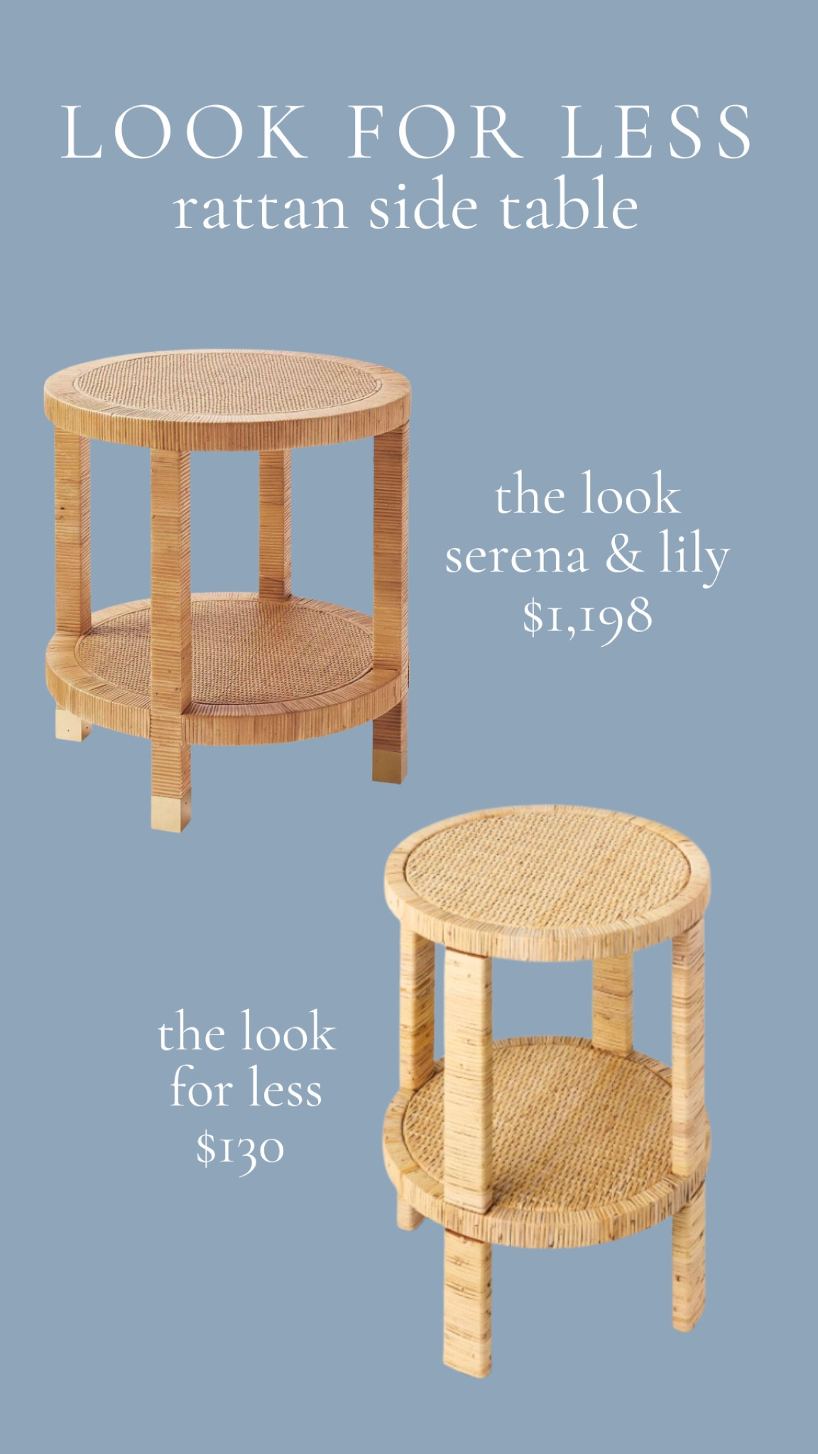 Rattan Side Table Look for Less
#serenaandlily #rattan #table
#coastal 

#LTKHome #LTKStyleTip