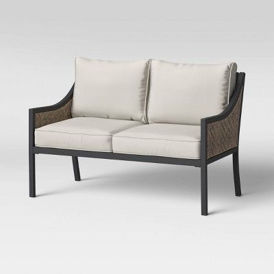 Modern Caning Patio Loveseat - Courtyard Creations | Target