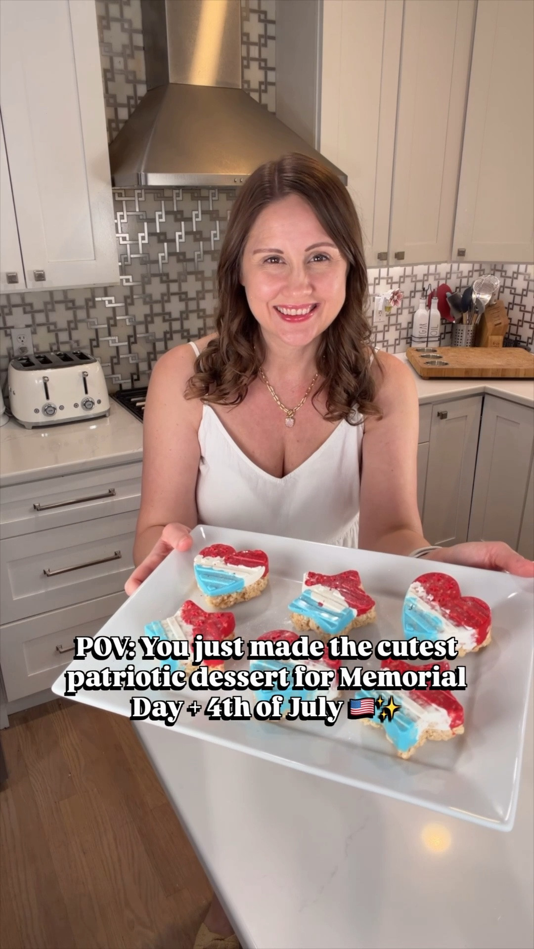 🇺🇸✨ These patriotic candy-coated Rice Krispy treats are about to be the star of your Memorial Day + 4th of July parties ❤️🤍💙

They look SO fancy but are actually ridiculously easy to make 🙌 I make my Rice Krispy treats in the microwave (way less mess 👏), then press them into layers of melted red, white + blue candy melts for the cutest festive treat ever! Add a little edible glitter and they seriously sparkle in the sun ✨

Perfect for BBQs, pool parties, fireworks night, or a fun kitchen activity with the kids 🇺🇸🍭

Save this sweet idea for summer parties + find everything we used linked here ❤️

#LTKFamily #4thOfJulyTreats #MemorialDayParty #PatrioticDesserts #SummerPartyIdeas #RiceKrispyTreats #RedWhiteAndBlue #EasyDesserts

#LTKfoodie #LTKHome