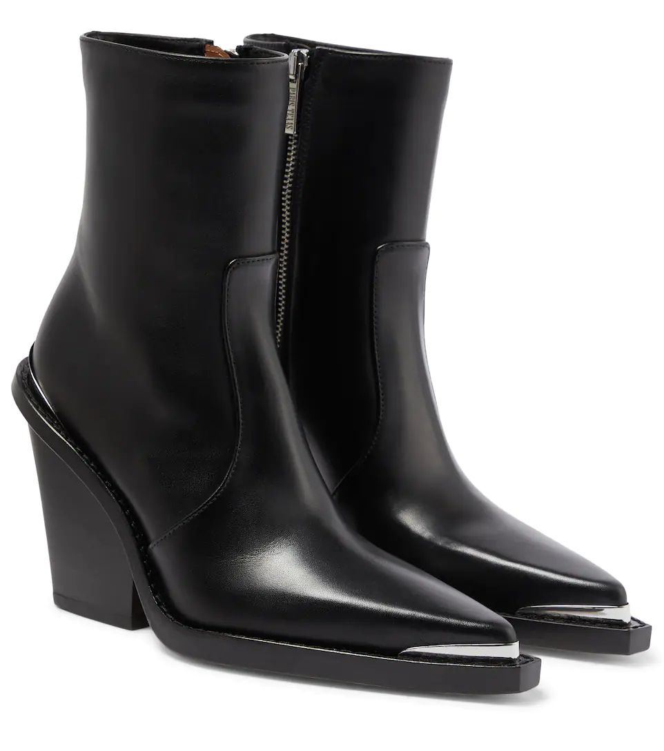 Metal-trimmed leather ankle boots | Mytheresa (US/CA)