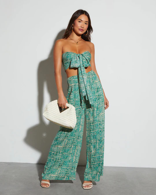 Nadia Printed Front Tie Tube Top | VICI