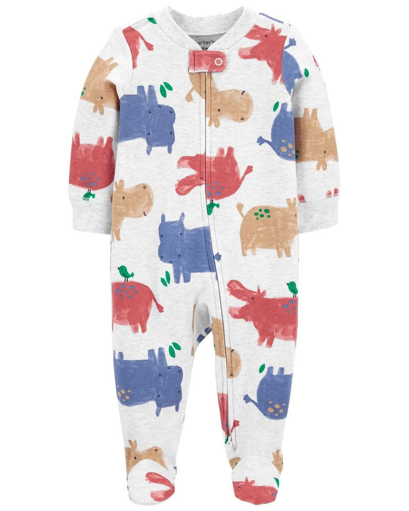 Hippo 2-Way Zip Cotton Sleep & Play | Carter's