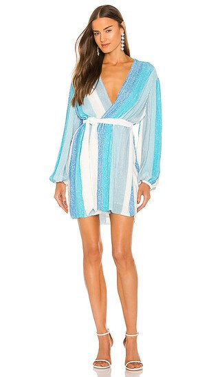 Gabrielle Robe in Blue Stripe | Revolve Clothing (Global)